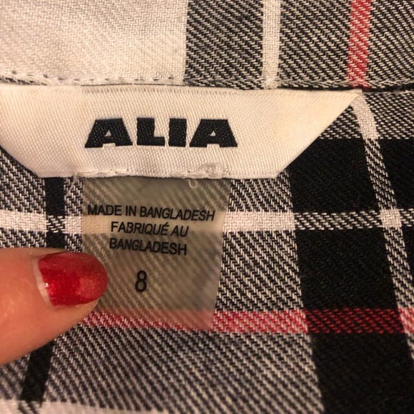 Alia short sleeve plaid button up - Picture 2 of 3